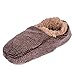 Snoozies Mens Two Tone Fleece Lined Non-Skid Slipper Socks - Chocolate, Large