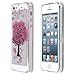 Iphone 5 5S SE Case Cover-Yoption Handmade Floral Real Pressed Flowers Phone TPU Case Cover for iPhone5/5s/SE Sakura Tree Personalized Dried Floral iPhone5/5s/SE Phone Case