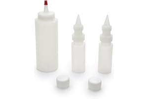 Fox Run Icing Decorating Set, Set of 3 Icing Squeeze Bottles for Cookie and Cake Decorating, Clear