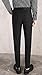 Plaid&Plain Men's Plaid Dress Pants Cropped Pants Men's Slim Dress Pants 1868Black 30