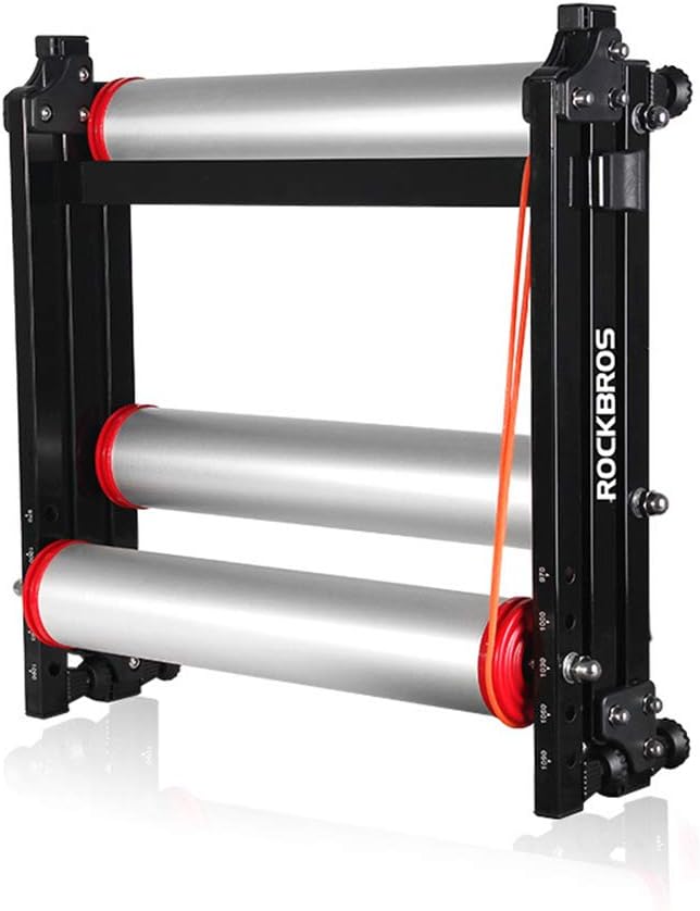 CBPE Aluminum Roller for Indoor Bike Trainer, Double Overdrive Trainer, Adjustable Indoor Fitness Cycling Parabolic Roller Bike Trainer