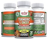 Jovisof Health™ Best Turmeric Curcumin and Ginger Capsules - Best Antioxidant, Powerful Anti-inflammatory, Promotes Healthy Digestion, Improves Metabolism & Supports Cardiovascular System | 60 Count