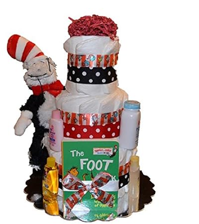 Seuss Cat In The Hat Baby Shower Centerpiece Tier Diaper Cake Dr