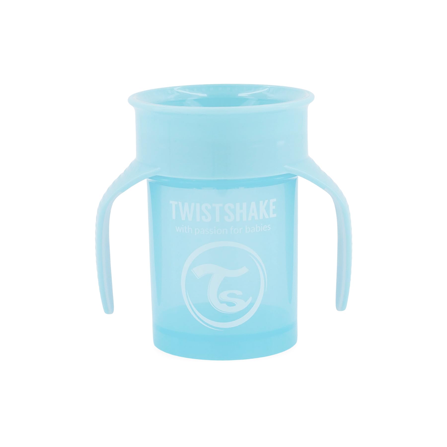 Twistshake 360 Cup | Baby Sippy Cup with 360° Drinking Rim - 230ml | Children's Learning Cup with Handles | Non-Spill | BPA-Free | Training Cups for Kids | 6+ Months | Blue