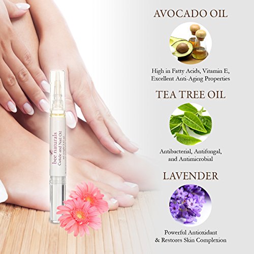 Best Cuticle Oil & Nail Oil Pen by Bee Naturals Vitamin E Enriched Treats Rigid Cuticles and