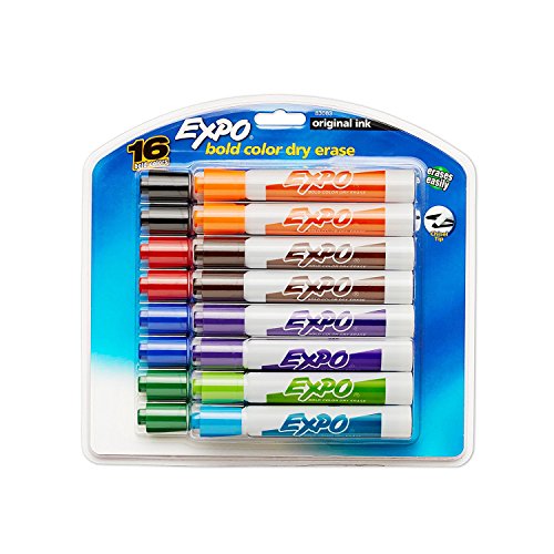 EXPO Original Dry Erase Markers, Chisel Tip, Assorted Colors, 16-Count