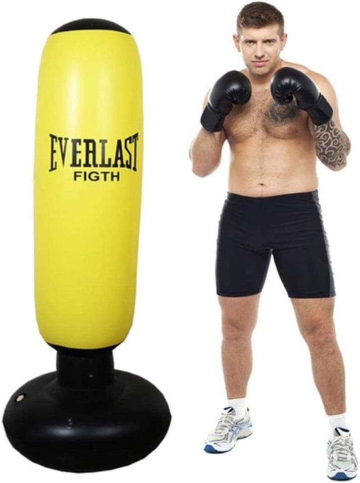 AMYAL Punching Bag Inflatable Free Standing Punch Bag 160cm Heavy Duty Fitness Boxing Bag Stand Tower Bag Tumbler Column…