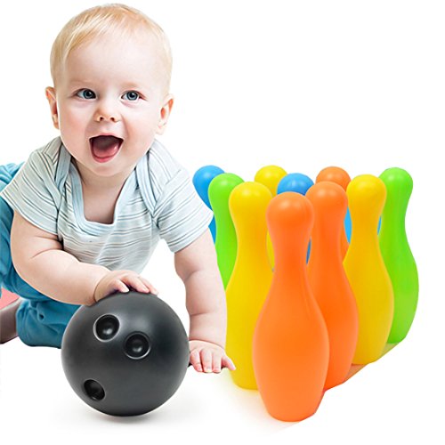 image for Bigbuyu Kids Plastic Bowling Play Set 10 Pins 2 Balls Mini Bowling Set