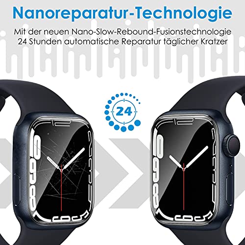 UniqueMe For Apple Watch Series SE3/SE2/SE/6/5/4 40 mm Screen Protector - Pack of 8, Flexible TPU, for iWatch 40 mm Screen Protector, Bubble-Free, Soft HD Clear Screen Protector, Full Coverage, Anti-Dust