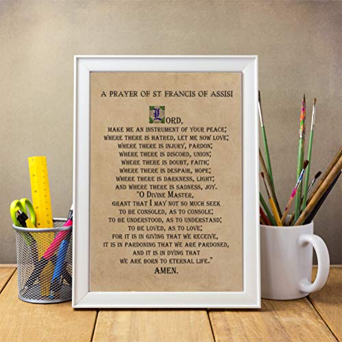 St Francis of Assisi Prayer Wall Art, 11"x14" Ready to Frame Print - Stunning Long Version of ...