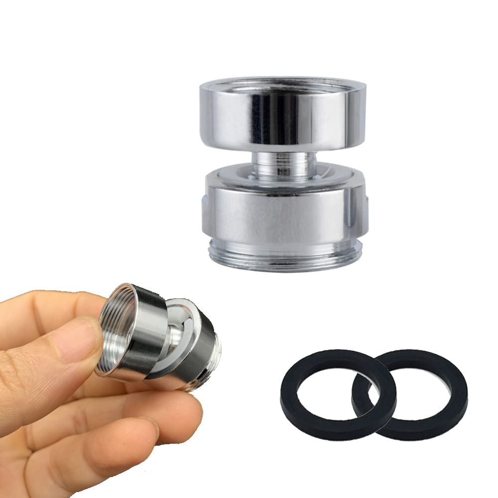 360 Degree Swivel Faucet Adapter, 20mm Female to 22mm Male Brass Thread Faucet Adapter Tap Aerator Connector ( 2pcs )