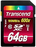 Transcend 64GB SDXC Class 10 UHS-1 Flash Memory Card Up to 90MB/s (TS64GSDXC10U1)