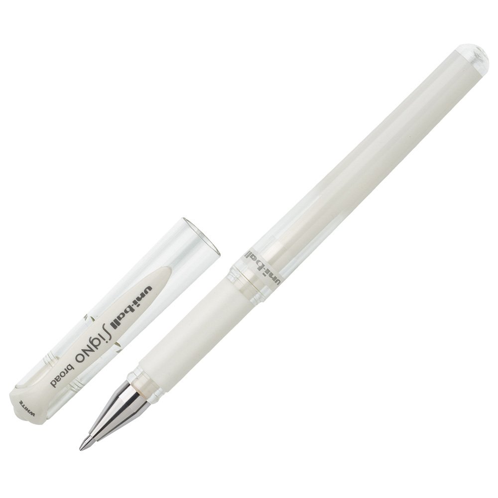 Uni-Ball Gel Impact UM-153 White [Pack of 3] Broad 1.0mm Rollerball