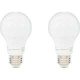 Amazon Basics 60W Equivalent, Soft White, Non-Dimmable, 10,000 Hour Lifetime, A19 LED Light Bulb | 2-Pack, 60 Watt