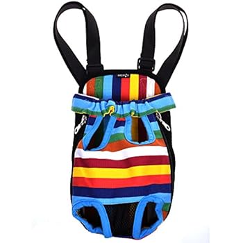 Cosmos Small Size Colorful Strip Pattern Pet Dog Legs Out Front Carrier Bag