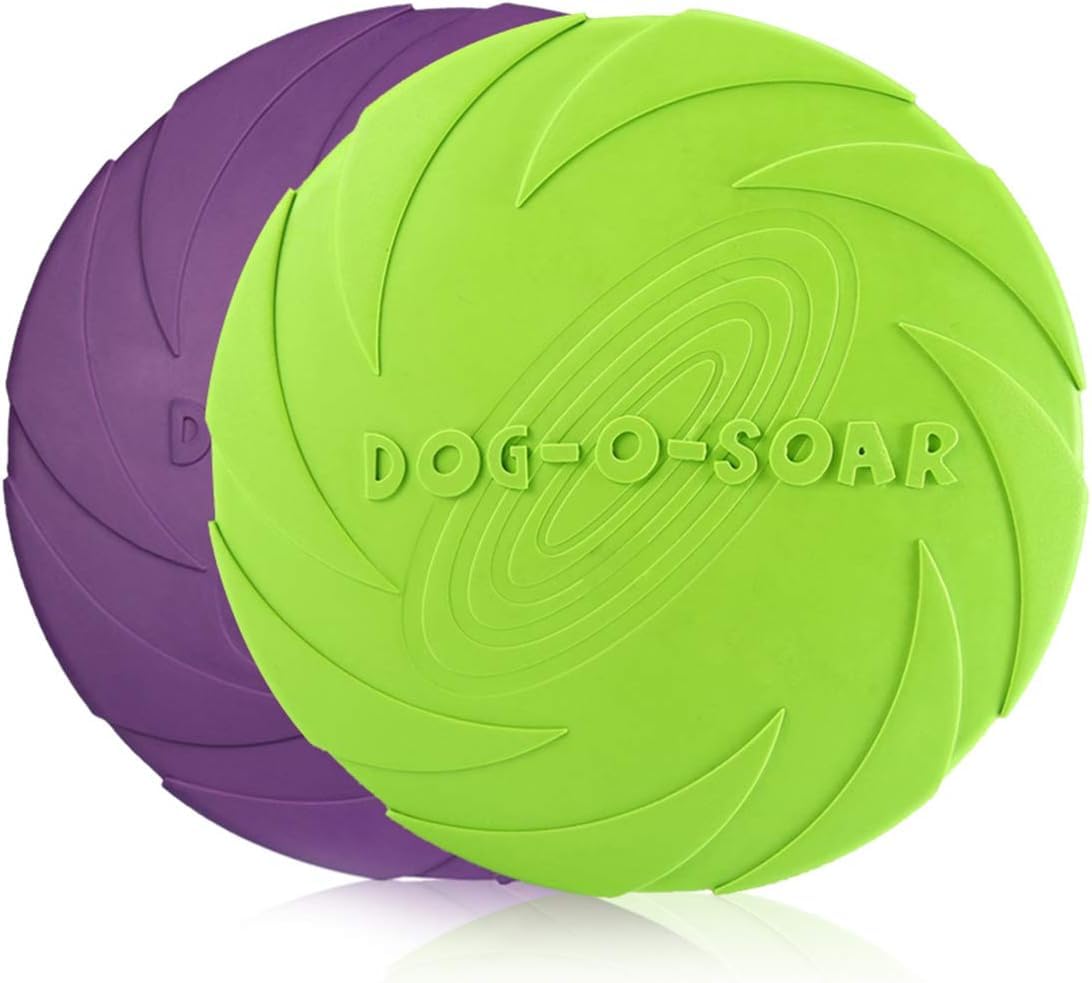 PETCUTE Dog Frisbee Dog flying Disc interactive Toy for dog Dogs Training frisbee 2 Pieces ø 20 cm