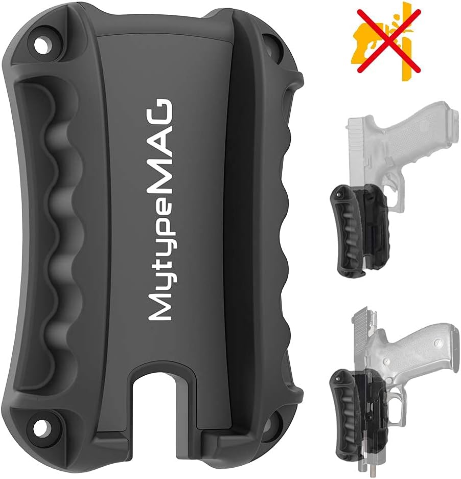 MytypeMAG No Drilling Gun Magnet Mount, 15 lbs Rating, Quickdraw Gun Holder for Pistol, Handgun, Gun Accessories for Vehicle and Home, Precision Assemble with Special Adhesive Sticker : Sports & Outdoors