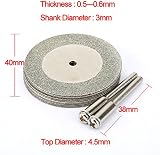 Dophee 10Pcs 40mm Diamond Cutting Discs with 2 Mandrels Rotary Tool view 5