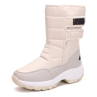 Rainrop Womens Winter Waterproof Snow Boot Frosty Drawstring Cold Weather Boots