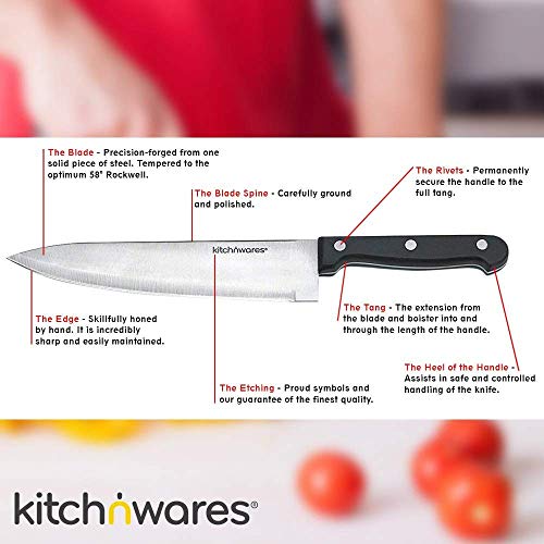 image for Knife Set With Wooden Block - 15 Piece Set Includes Chef Knife, Bread 