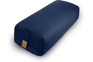 FELIZMAX Yoga Bolster (26x10.5x5.5 in) Supportive Yoga Cushion for Restorative Yin Yoga Accessories Rectangular Bolster for Stretching Meditation Pillow 100% Organic Cotton Removable Washable Cover