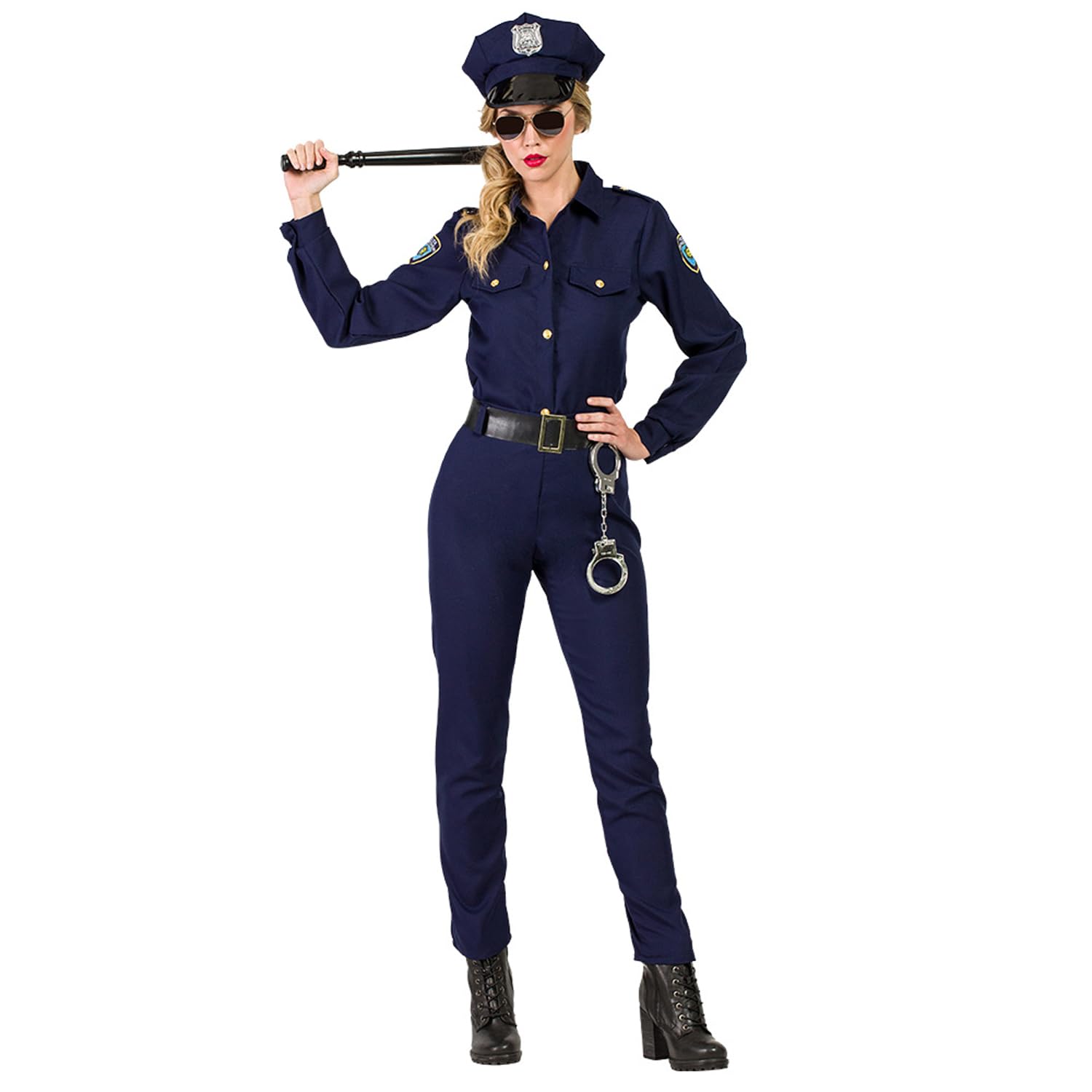 Boland - Police Officer Costume for Women, 4 Pieces, Fancy Dress Costume for Theme Party, Halloween or Carnival, Police Costume