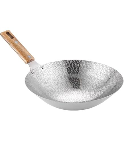 Alipis Wok Antiadhésif 24 CM Double Poignée - Casserole Acier Inoxydable Polyvalente Pour Friture, Sautée Et Mijotage