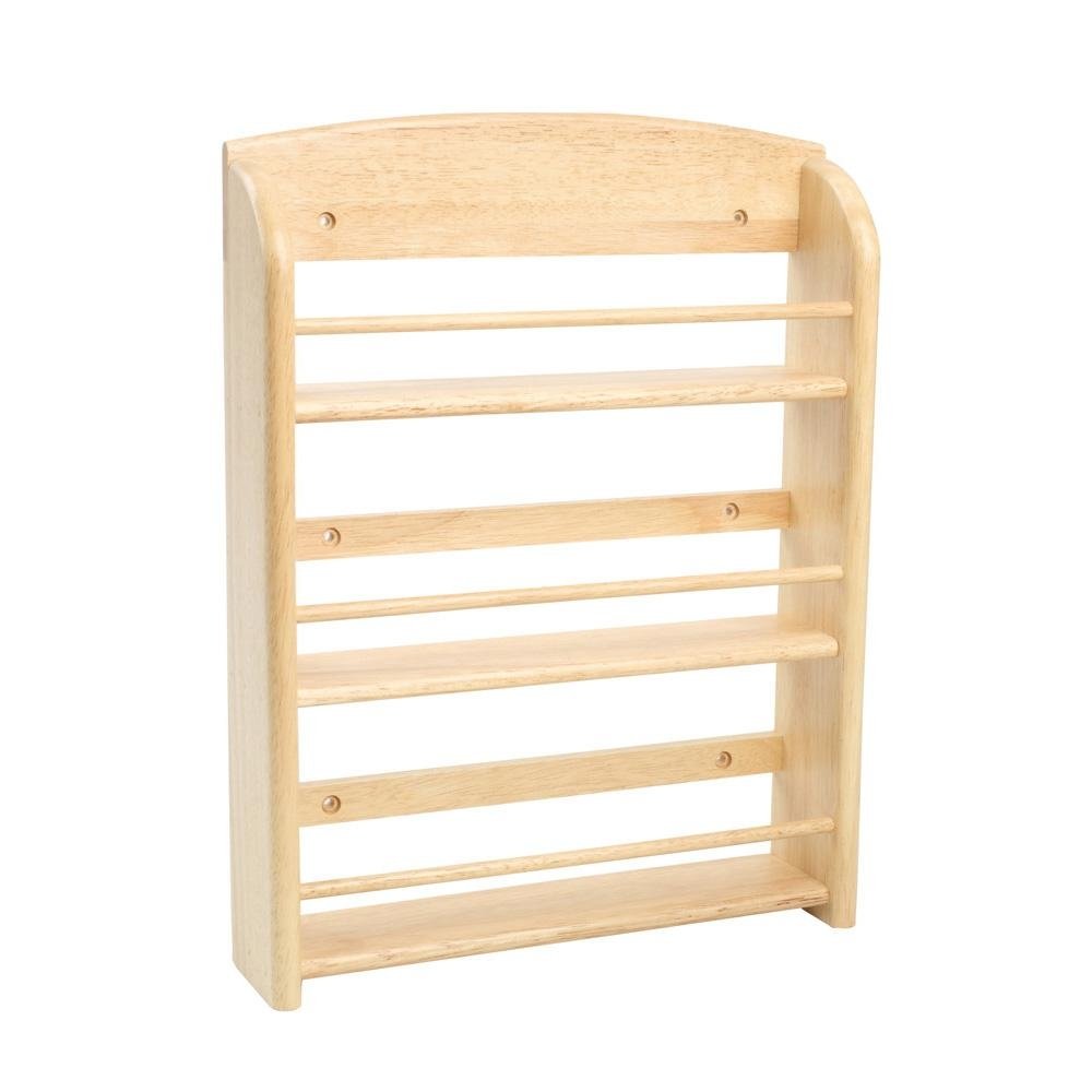 T&G 10398 Scimitar 18-Jar Wall Spice Rack in Hevea, 32 x 7.5 x 41.5 cm (Includes Fixings)