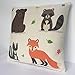 Fox Pillow Decorative Throw Pillow Cover - Fox & Woodland Friends - 100% Cotton Linen - Pillow Cover Only - Fits 16x16 to 18x18 pillows / cushions