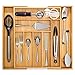 Dynamic Gear Bamboo Expandable Drawer Organizer, Premium Cutlery and Utensil Tray, 100% Pure Bamboo, Adjustable Kitchen Drawer Divider (7 Compartments Expandable) primary