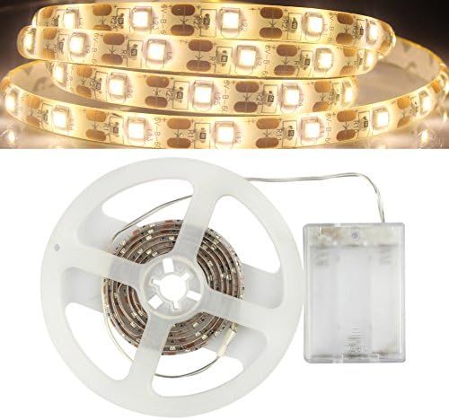 Waterproof Led Strip Light Warm White 60Leds/M Battery Powered Strip Lights 3528 Pack Of 1M