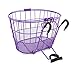 Colorbasket 02263 Powder Coated Mesh Bottom Lift-Off Steel Bike Basket, Foam Hooks, Velcro Strap, Removable, Scratch Resistant, Purple