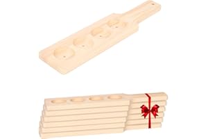 LZMS 6 Packs 18" Natural Flight Paddle, Large Beer Sampler Paddle with thin Profile and Convenient Hanging Hole, Ideal for Professional Kitchens and the Hospitality Industry