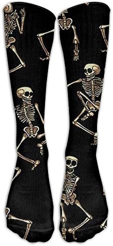 Sir Skeleton Cotton Cartoon White Compression Knee Socks Smooth Golf For Girls Knee-high Long Tube Stockings