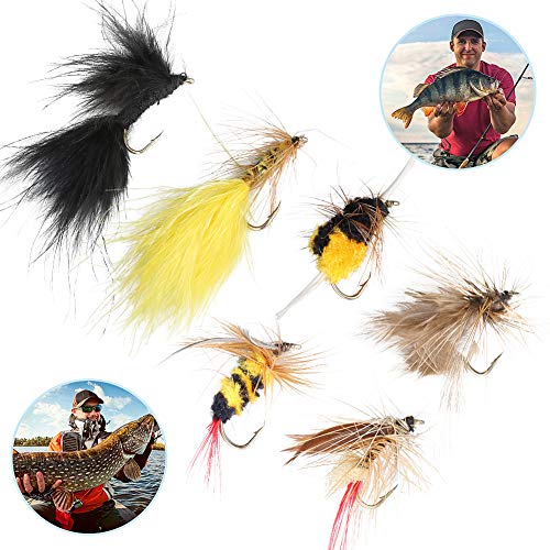 Ertisa Truite Pêche à La Mouche Mouches Leurres, Lot De 30 Insecte Voler Appâts De Pêche Lure Leurres, Saumon, Truite, Truite Arc-en-ciel, Ensemble De Leurres De Pêche à La Mouche