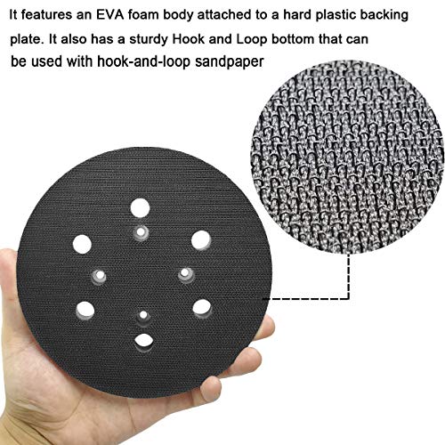 6 Inch Dia 6 Hole Sander Hook and Loop Pad Replacement Backing Pad