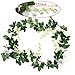 Artificial Flowers Silk Wisteria Vine 5pcs 6.6ft/Piece Wisteria Artificial Plants Greenery Fake Hanging Vines Green Leaf Garland for Wedding Kitchen Home Party Decor (White)
