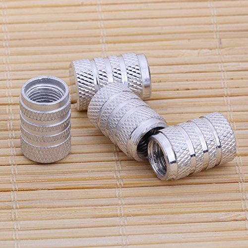 Domybest 4pcs Tire Stem Valve Caps Aluminum Alloy Car Tire Wheel Tyre Caps Valve Stem Dust Covers