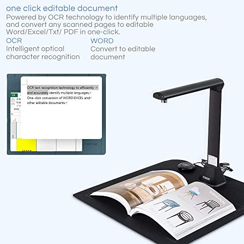 ICODIS X9 Book Scanner & Document Camera 21MP High Definition Portable