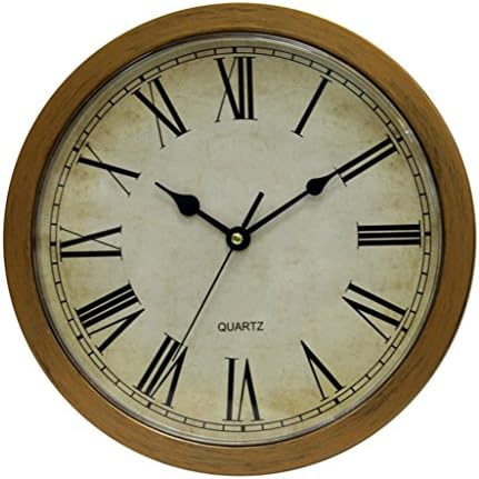 Wall Clock, Home Use Plastic Wall clock With Secret Compartment as Hidden Safe for Money Jewelry Stashing (10', Wood Grain)