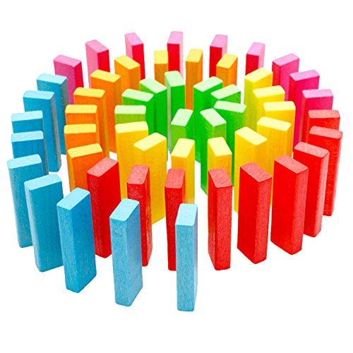 Weoxpr 54 Pcs Colorful Wooden Deluxe Stacking Game—Best Stacking Game For Party Gifts For Kids Both Boys And Girls. Perfect Birthday Presents .Good For Intellectual Development（Multicolour） - Thumbnail 4
