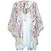 Fanala Sexy Women Boho Crochet Sheer Lace Floral Kimono Cardigan Coat Blouse Tops