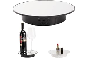 BOSGLADEK Motorized Display Stand - 7.87" Rotating Platform with Mirror Cover, USB Charging Port, 22 lbs Load Capacity, Ideal for Jewelry, 3D Model, Cake Photography