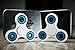 Fidget Spinner with Premium Quality Ceramic Bearings + Metal Box + Extra Caps, High Speed Non-3D Printed Hand Toy - Perfect for Stress, Anxiety Best Reducer by Need2Spin (White&Blue)