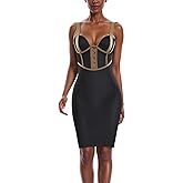 Hybrid & Company Womens Sexy Stretch Skinny Bodycon Attractive Strap Dress