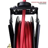 Milton 2780-50D - Steel Dual Arm Auto-Retractable Air Hose Reel, 1/2" x 50 ft. Rubber Hose - 300 Max PSI