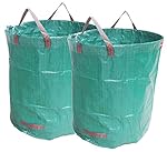 Y 40 THIEVES 72 Gallons Reuseable Heavy Duty Gardening Bag, Reuseable Garden Leaf Bag, 2-Piece Set, Height 30''x Diameter 26'', Green