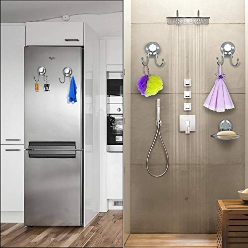 Soap Dish Suction Cup Hooks,IELECMG Bar Soap Sponge Holder Vacuum Bathroom Hooks Stainless Steel Shower Hooks for Bath Robe, Loofah,Soap Holder Towel Hooks for Kitchen Bathrooms