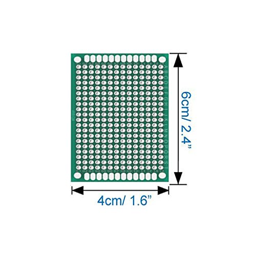 Karcy Durable Double-Side Prototyping PCB Universal Printed Circuit Board Used for DIY Soldering and Electronic Project 10Pcs (4x6cm)