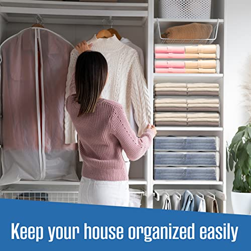 Houseables Plastic Storage Bags, Zipper Case, Clear, 18" x 15", 5 Pack, Vinyl, Moth Proof, for